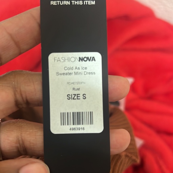 Brown long sleeve body con mini dress - Picture 3 of 3